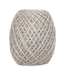 Wool yarn ball on white