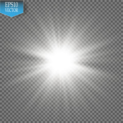 Glow light effect. Star burst with sparkles. Vector illustration