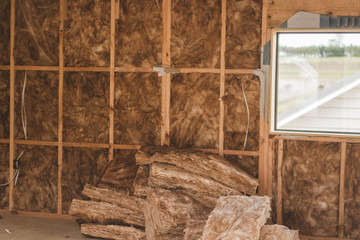insulation in the construction of the garage