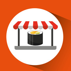 payment credit card delivery food fresh sushi vector illustration eps 10