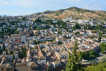 Fototapeta na wymiar View over Granada in Spain.