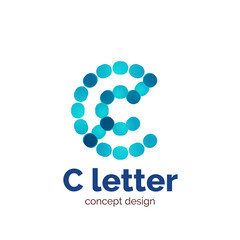 Vector modern minimalistic dotted letter concept logo