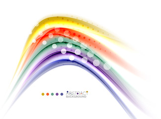 Multicolored lines on white, motion concept abstract background