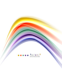 Multicolored lines on white, motion concept abstract background