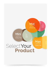 Transparent paper circles with option text