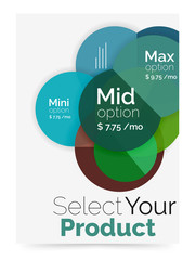 Transparent paper circles with option text