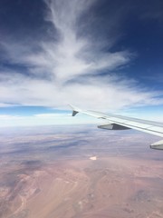 Fototapeta na wymiar Aerial view of Atacama desert from Airplane