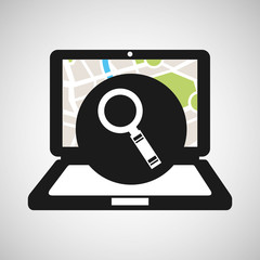 laptop map gps searching vector illustration eps 10
