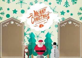 Illustration of santa claus christmas wishes and decoration