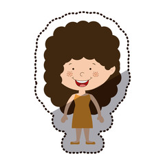 Girl cartoon icon. Kid childhood little people and person theme. Isolated design. Vector illustration