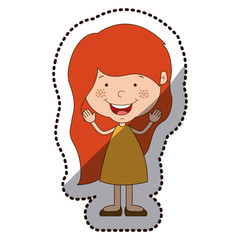 Girl cartoon icon. Kid childhood little people and person theme. Isolated design. Vector illustration