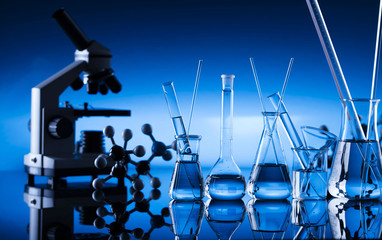 Fototapeta na wymiar Science concept, Chemical laboratory glassware