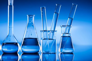 Science concept, Chemical laboratory glassware