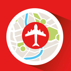 airport laptop map gps vector illustration eps 10