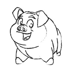 Pork cartoon icon. Animal farm nature rural and creature theme. Isolated design. Vector illustration