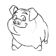 Pork cartoon icon. Animal farm nature rural and creature theme. Isolated design. Vector illustration