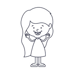 Girl cartoon icon. Kid childhood little people and person theme. Isolated design. Vector illustration