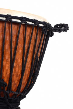 djembe, african percussion, handmade wooden drum with goat skin