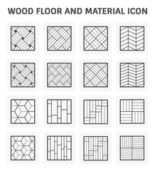 Wood floor pattern or wood material vector icon set design.