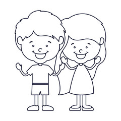 Boy and girl cartoon icon. Kid childhood little people and person theme. Isolated design. Vector illustration