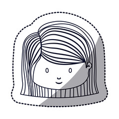 Girl cartoon icon. Kid childhood little people and person theme. Isolated design. Vector illustration