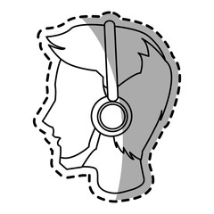 avatar boy with headphone icon. Device gadget technology theme. Isolated design. Vector illustration