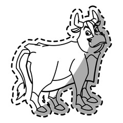 Bull cartoon icon. Animal farm nature rural and creature theme. Isolated design. Vector illustration