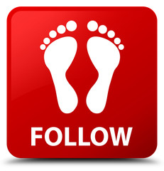 Follow (footprint icon) red square button