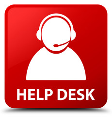 Help desk (customer care icon) red square button
