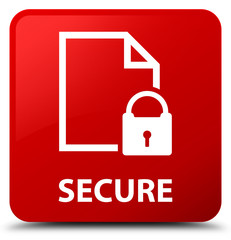 Secure (document page padlock icon) red square button