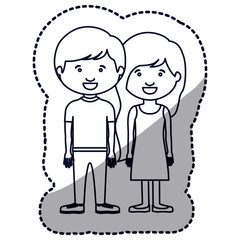 Girl and boy cartoon icon. Kid childhood little people and person theme. Isolated design. Vector illustration