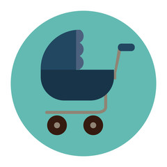 Stroller icon. Baby object child childhood infant theme. Isolated design. Vector illustration