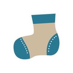 Sock icon. Baby object child childhood infant theme. Isolated design. Vector illustration