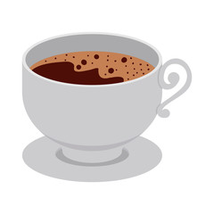 Coffee cup icon. Coffee time drink breakfast and beverage theme. Isolated design. Vector illustration