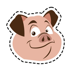 Pork cartoon icon. Animal farm nature rural and creature theme. Isolated design. Vector illustration