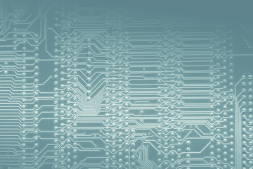 silhouette of a computer motherboard, on a light blue background. suitable as a background for your IT technology presentation