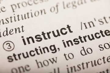 Obraz premium instruct - word in dictionary