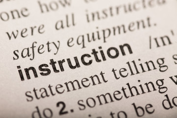 Obraz premium instruction - word in dictionary