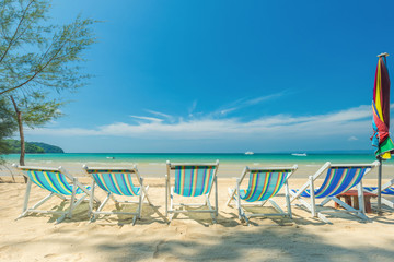 Chair beach at the exotic beach for relaxation