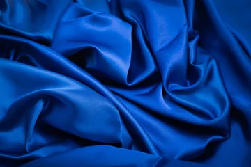 Papier Peint photo autocollant Poussière Grooved blue fabric background