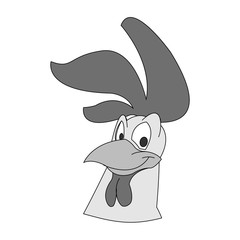 Rooster cartoon icon. Animal farm nature rural and creature theme. Isolated design. Vector illustration