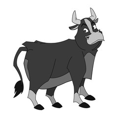 Bull cartoon icon. Animal farm nature rural and creature theme. Isolated design. Vector illustration
