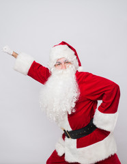 Santa Claus superhero. Christmas holiday concept