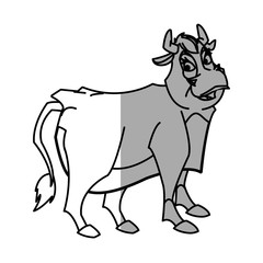 Cow cartoon icon. Animal farm nature rural and creature theme. Isolated design. Vector illustration