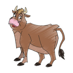 Cow cartoon icon. Animal farm nature rural and creature theme. Isolated design. Vector illustration