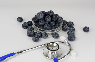 Blueberry on white background. Healthy food.