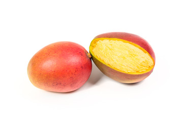 Two ripe mangos isolated on white background