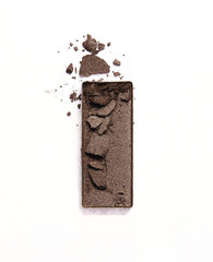 Brown color eyeshadow cracked on background