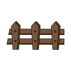 Fence icon. Barrier picket garden farm and object theme. Isolated design. Vector illustration