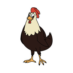 Chicken cartoon icon. Animal farm nature rural and creature theme. Isolated design. Vector illustration